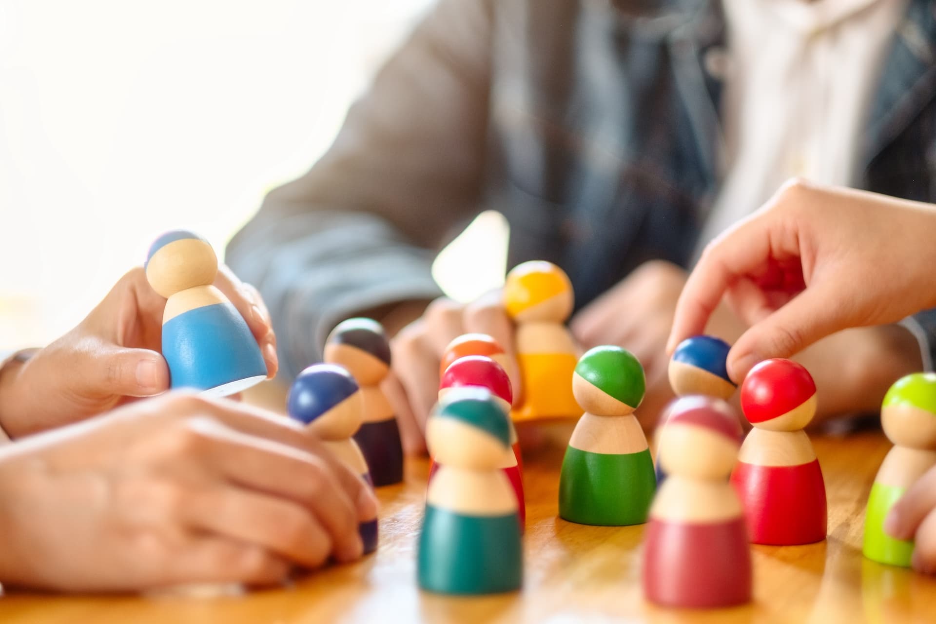 A child engaged in play therapy